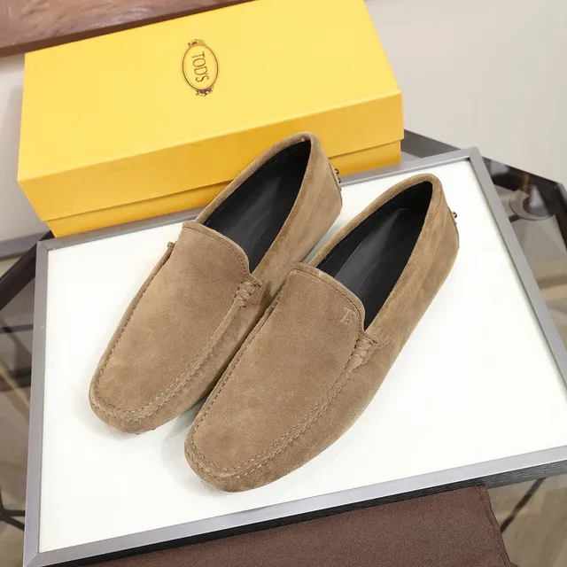 Tod's Marron Noir Suede Supérieur Moc-Toe Couture Mocassin 8