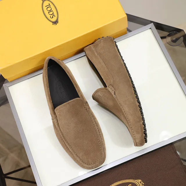 Tod's Marron Noir Suede Supérieur Moc-Toe Couture Mocassin 9