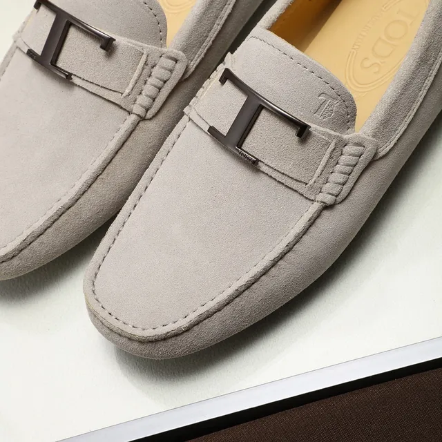 Tod's Gommino Loafer Bege Camurça H-Bar Buckle Mocassins 5