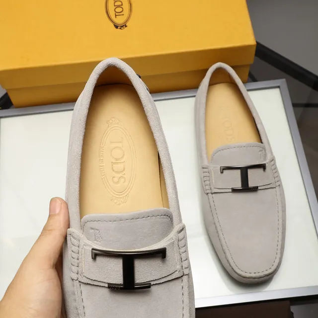 Tod's Gommino Loafer Bege Camurça H-Bar Buckle Mocassins 6