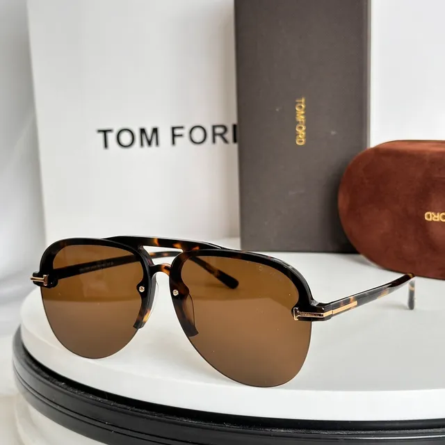 Tom Ford Double-Bar Temple Black Gold Temples Metal Inlay Sunglasses 4