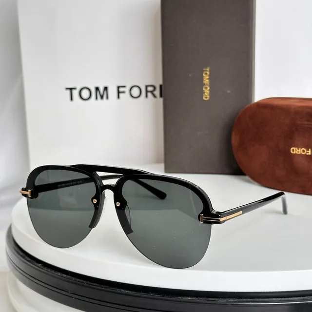 Tom Ford Double-Bar Temple Black Gold Temples Metal Inlay Sunglasses 7