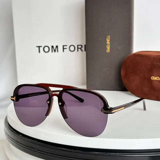 Tom Ford Double-Bar Temple Black Gold Temples Metal Inlay Sunglasses 8