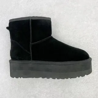 UGG Black Platform Sole Suede Upper Snow Boots