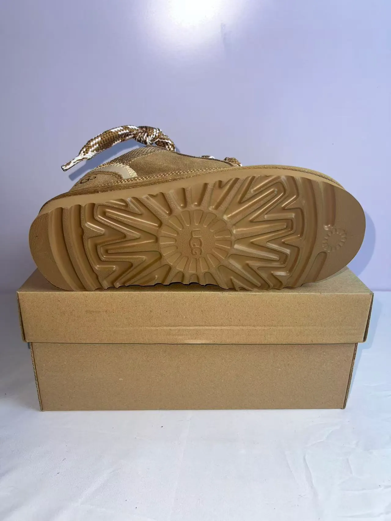 UGG Brown Beige Suede Upper Shearling Lining Lifestyle Sneakers 2