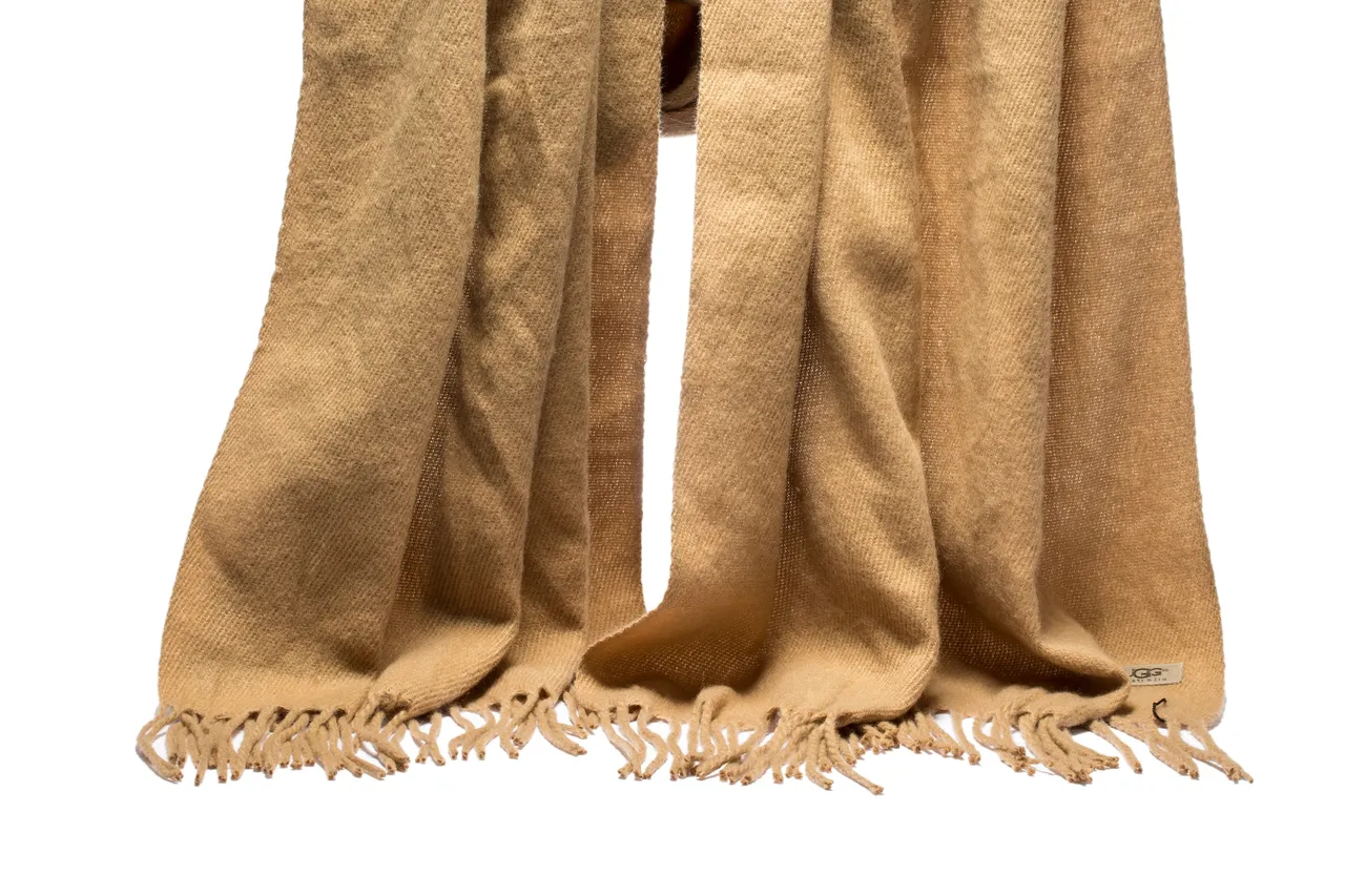 UGG Classic Beige Knitted Fringed Cashmere Scarf 3