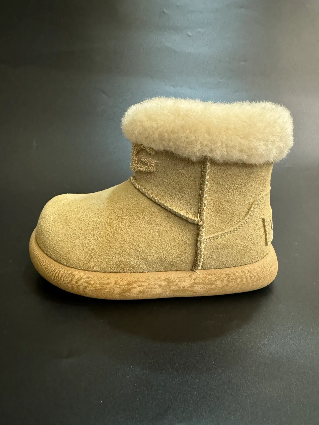 UGG Classic Mini Beige Suede Shearling Cuff Snow Boots 4