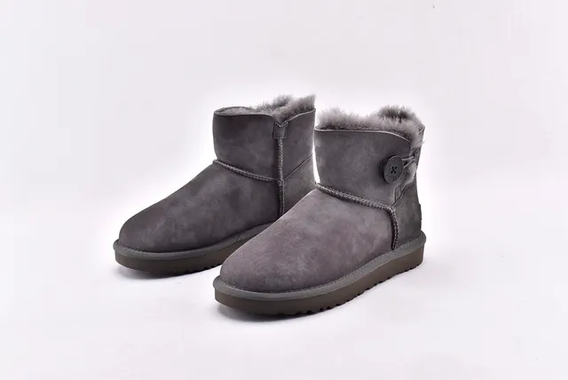 UGG Classic Mini Button Charcoal Gray Snow Boots 2