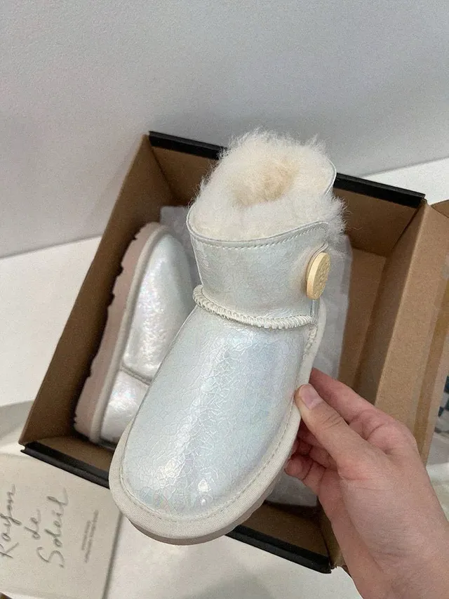UGG Classic Mini Holographic Black Snow Boots 19