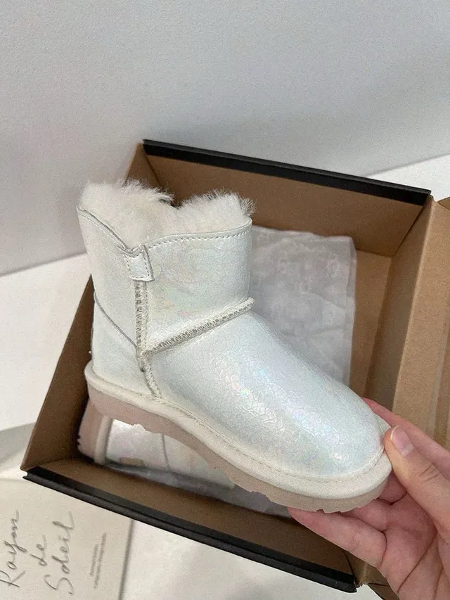 UGG Classic Mini Holographic Black Snow Boots 20