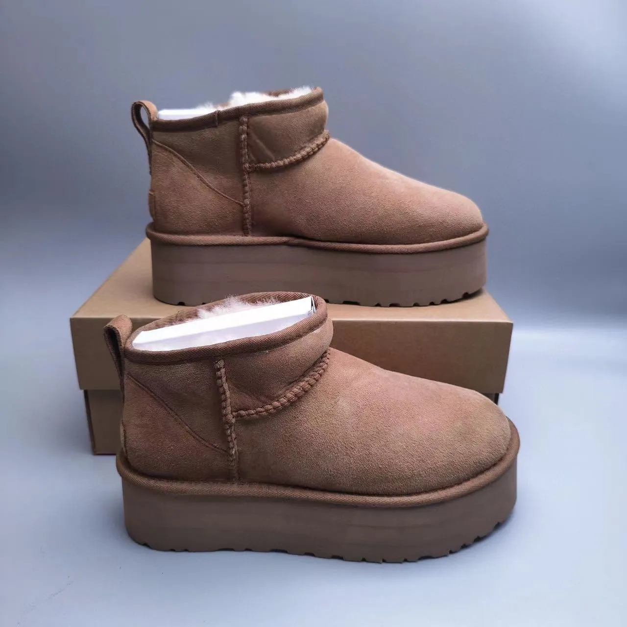 UGG Classic Mini Platform Chestnut Brown Snow Boots 2