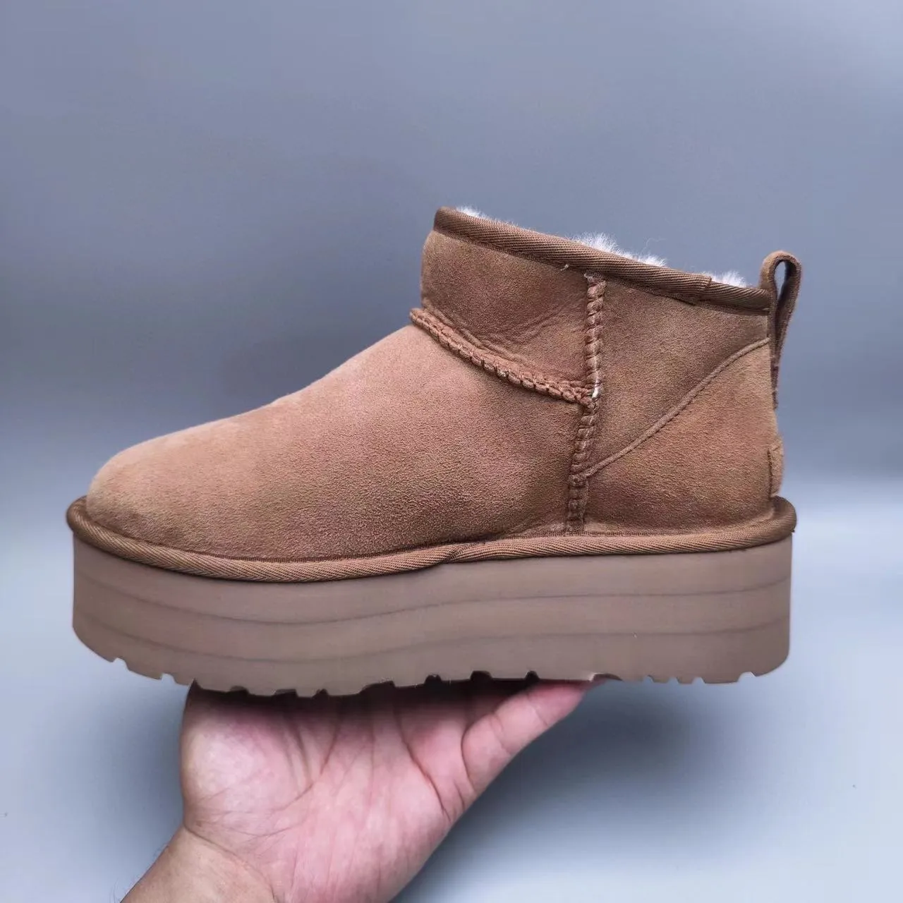 UGG Classic Mini Platform Chestnut Brown Snow Boots 6