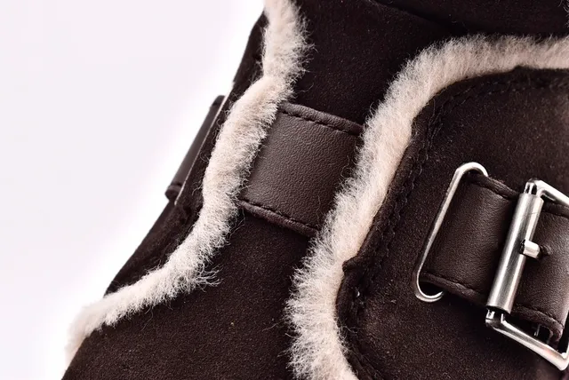 UGG Classic Mini Shearling-Lined Buckle Strap Snow Boots 6