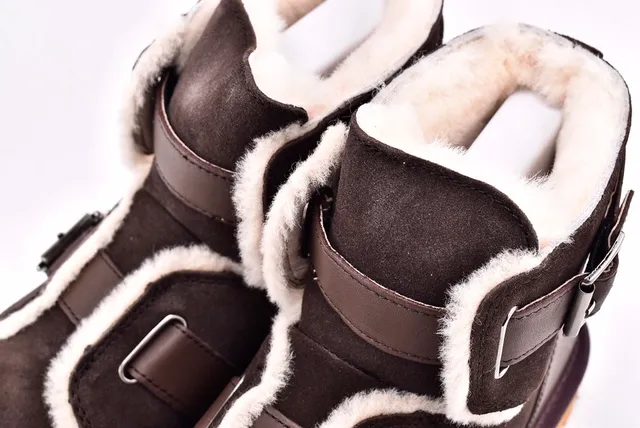 UGG Classic Mini Shearling-Lined Buckle Strap Snow Boots 11