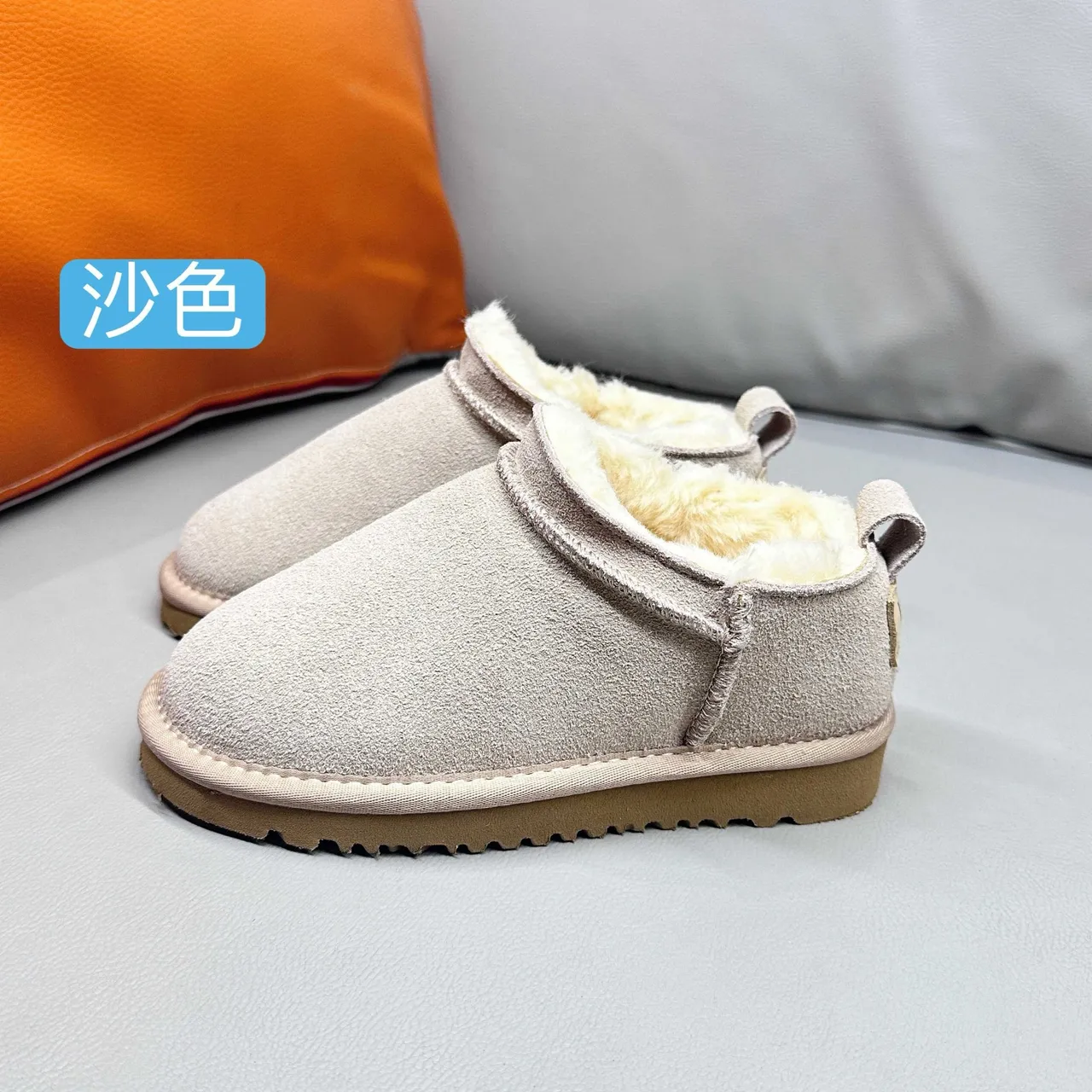 UGG Classic Short Beige Suede Shearling-Lined Snow Boots 5