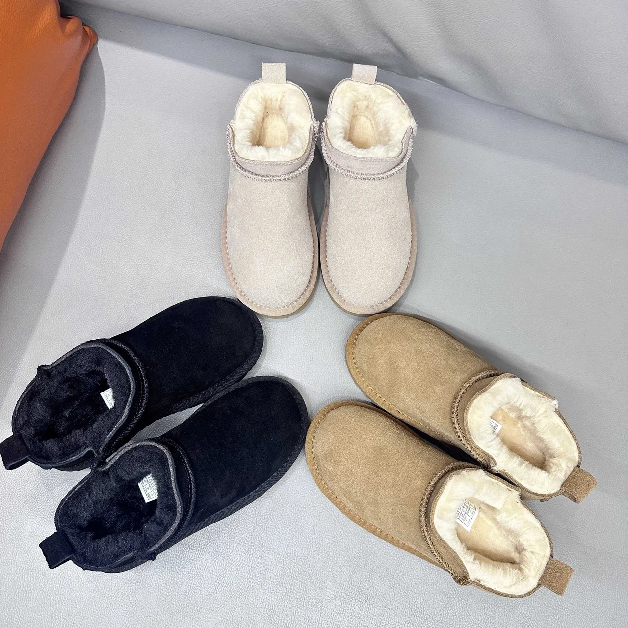 UGG Classic Short Beige Suede Shearling-Lined Snow Boots 7