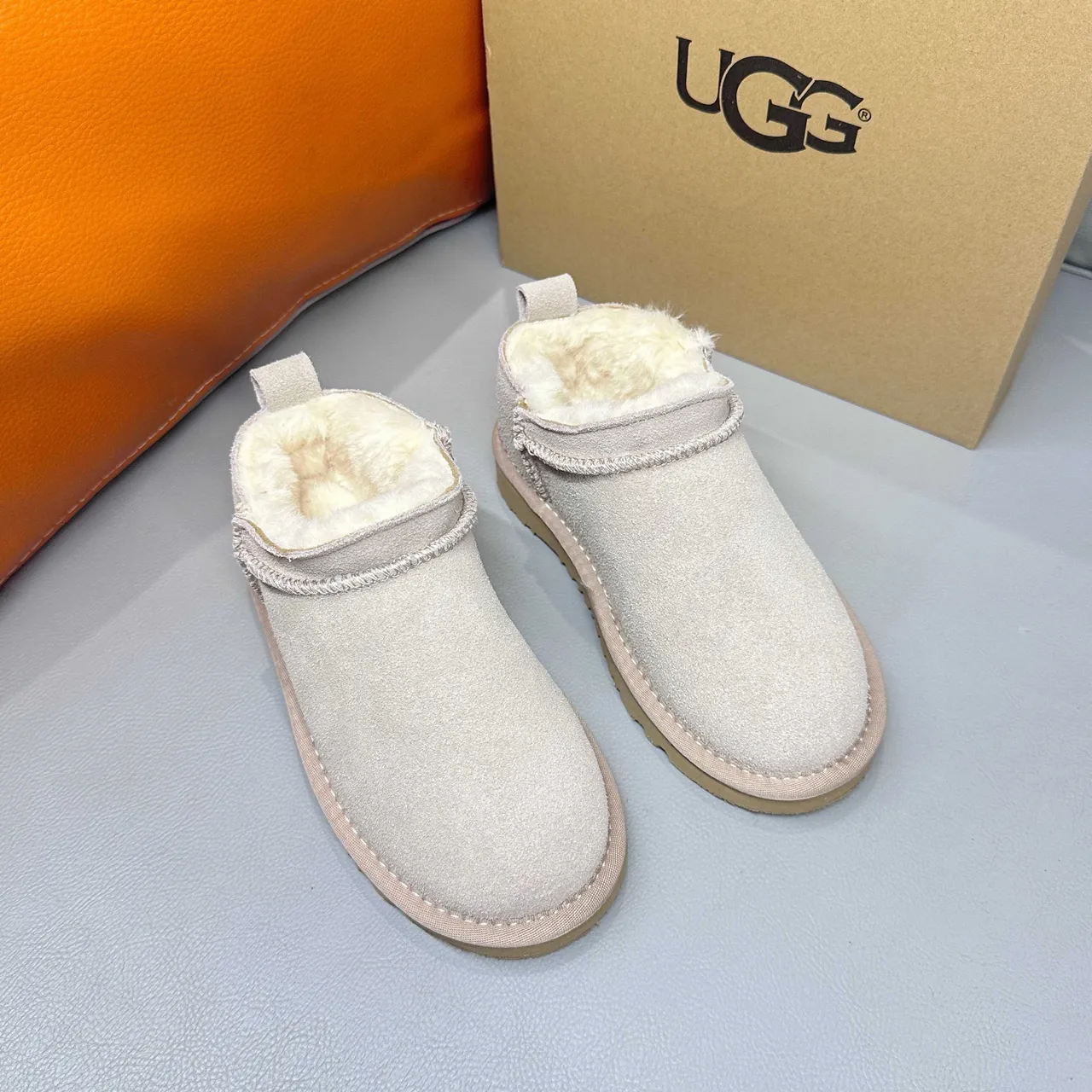 UGG Classic Short Beige Suede Shearling-Lined Snow Boots 15
