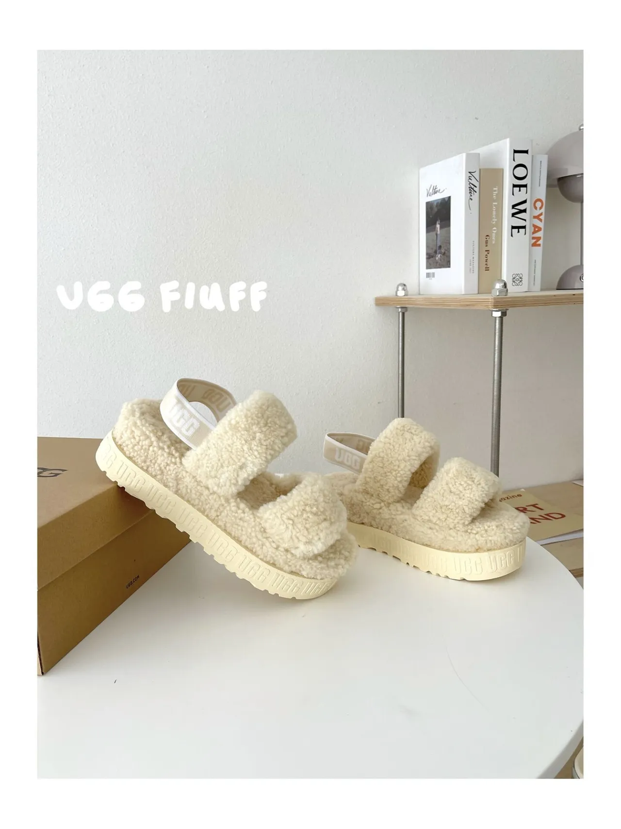 UGG Fluff Shearling Platform Slippers 2