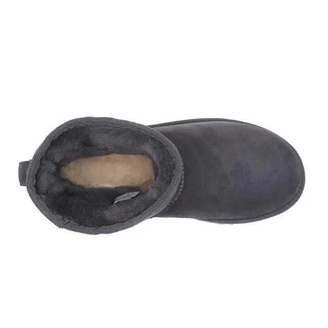 UGG Gray Suede Upper Shearling-Lined Cuff Snow Boots 2