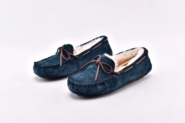 UGG Navy Beige Suede Upper Shearling-Lined Loafer 2