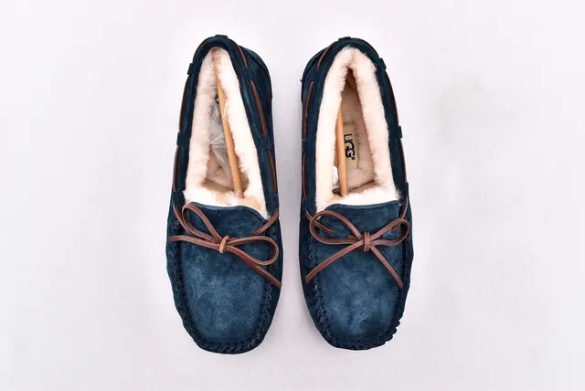 UGG Navy Beige Suede Upper Shearling-Lined Loafer 3
