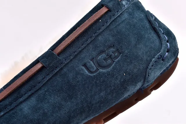 UGG Navy Beige Suede Upper Shearling-Lined Loafer 4