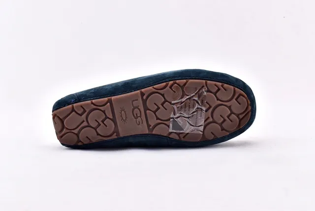 UGG Navy Beige Suede Upper Shearling-Lined Loafer 13
