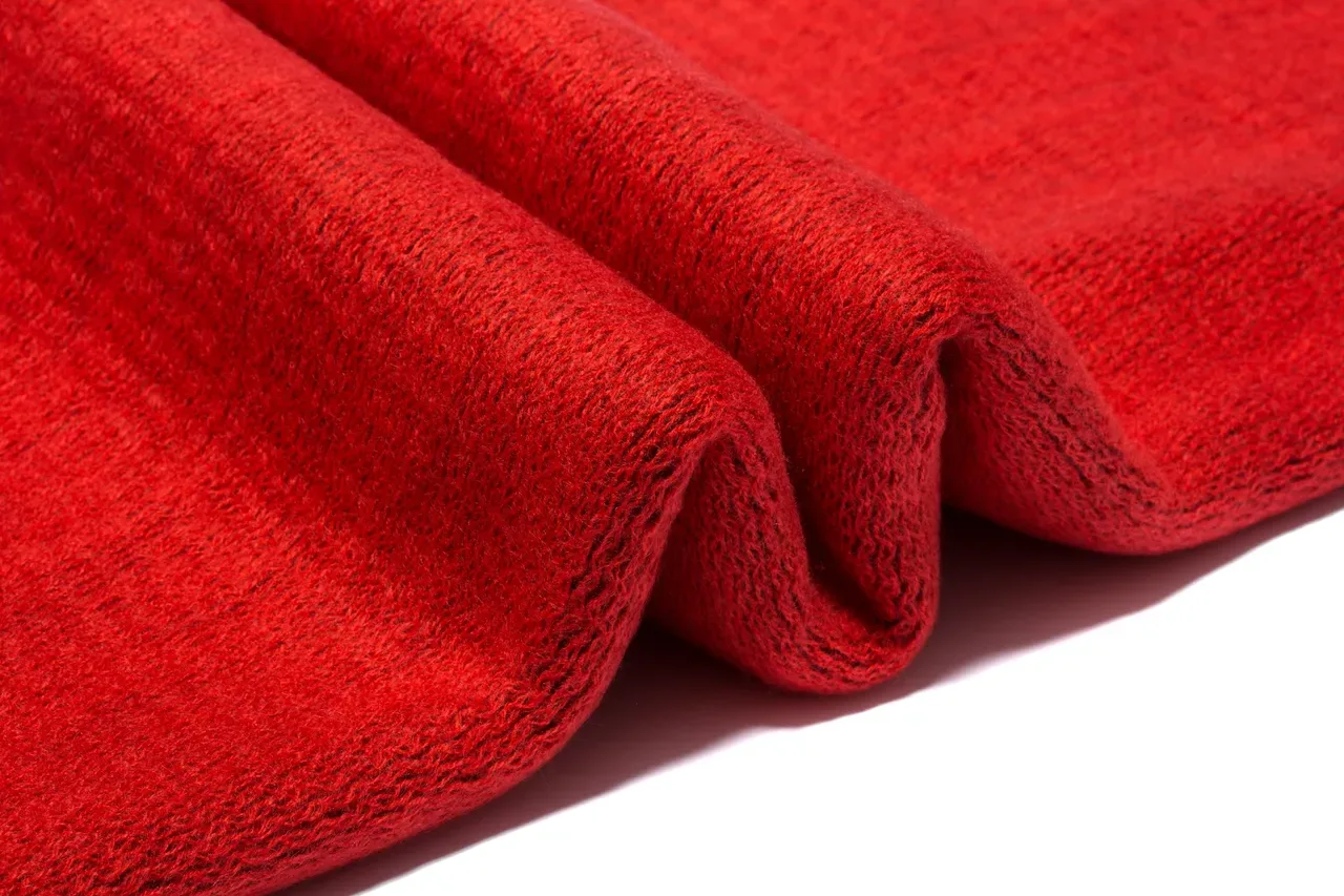 UGG Red Knit Texture Fringed Ends Scarve 6