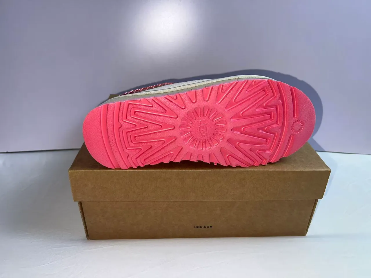 UGG Tasman Beige Rosa Suela de plataforma Borde tejido Zapatos casuales 2