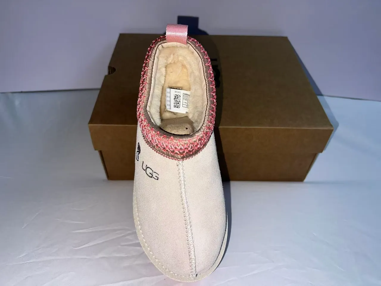UGG Tasman Beige Rosa Suela de plataforma Borde tejido Zapatos casuales 6