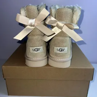 UGG Tasman Beige Shearling-Lined Snow Boots