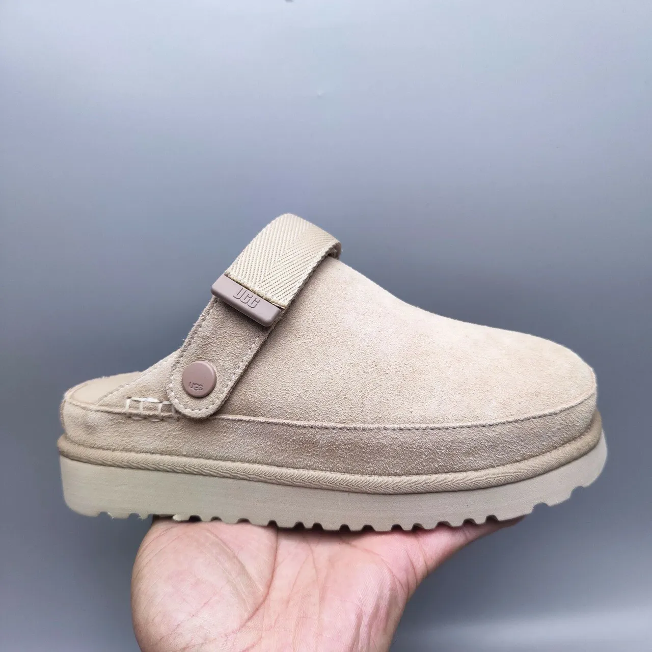 UGG Tasman Beige Suede Platform Slipper 4