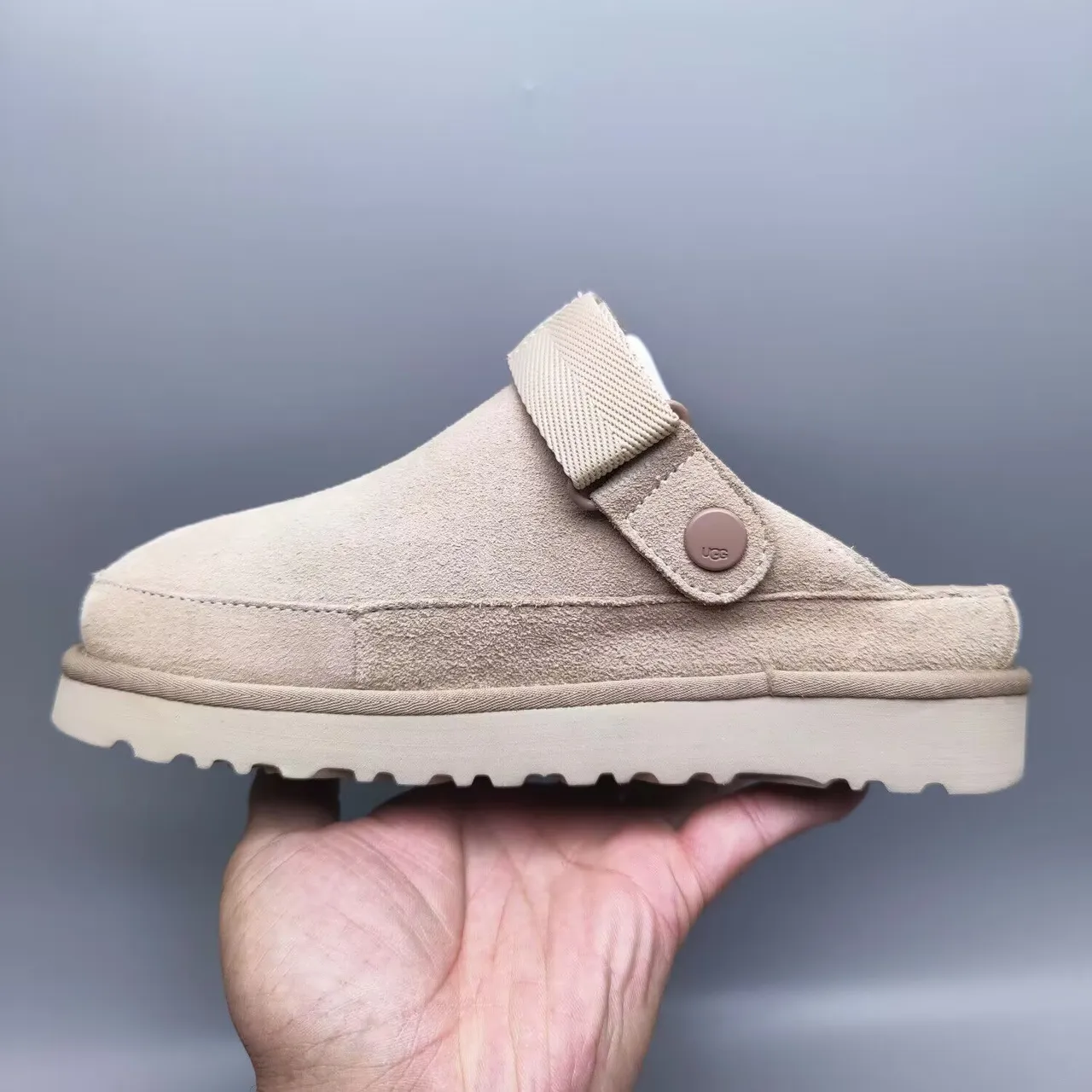 UGG Tasman Beige Suede Platform Slipper 7