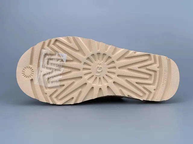 UGG Tasman Beige Suede Platform Slippers 5