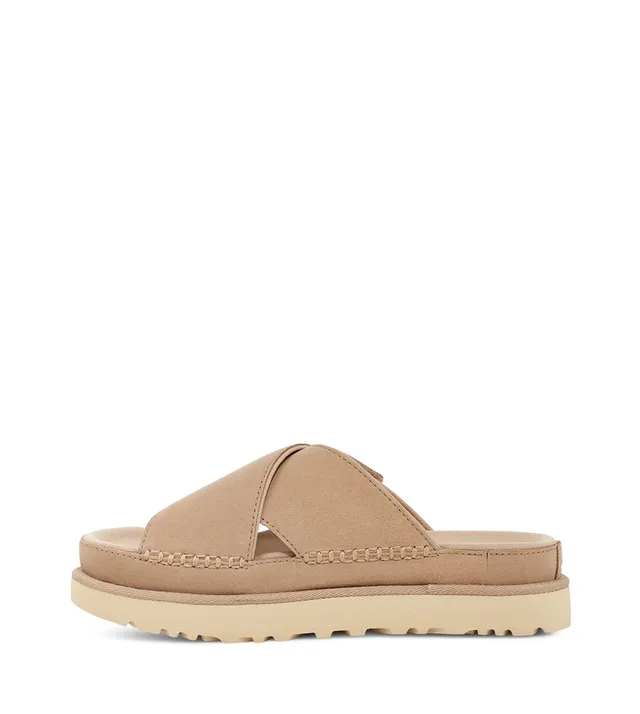 UGG Tasman Beige Suede Platform Slippers 13