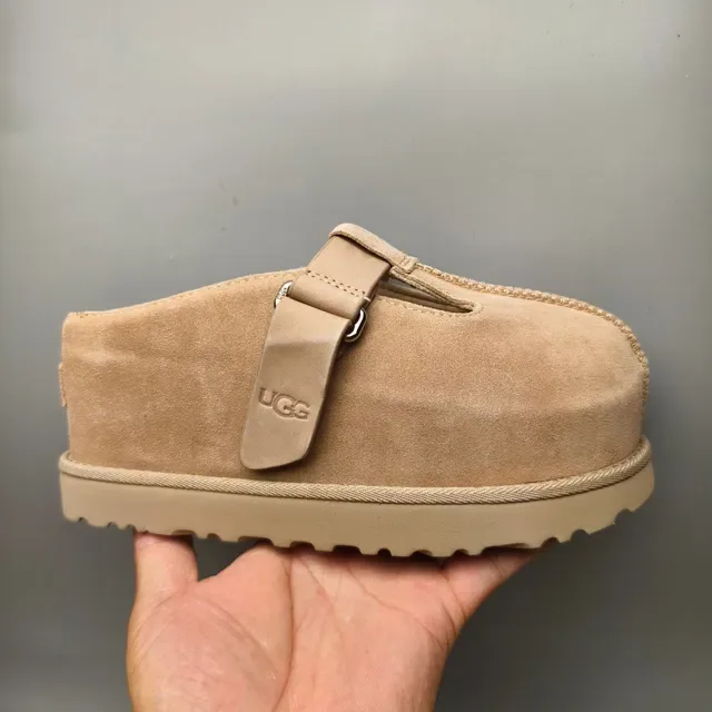 UGG Tasman Beige Suede Upper T-Strap Closure Mary Jane Shoes 2