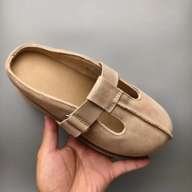 UGG Tasman Beige Suede Upper T-Strap Closure Mary Jane Shoes 3