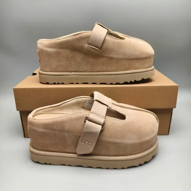 UGG Tasman Beige Suede Upper T-Strap Closure Mary Jane Shoes 5