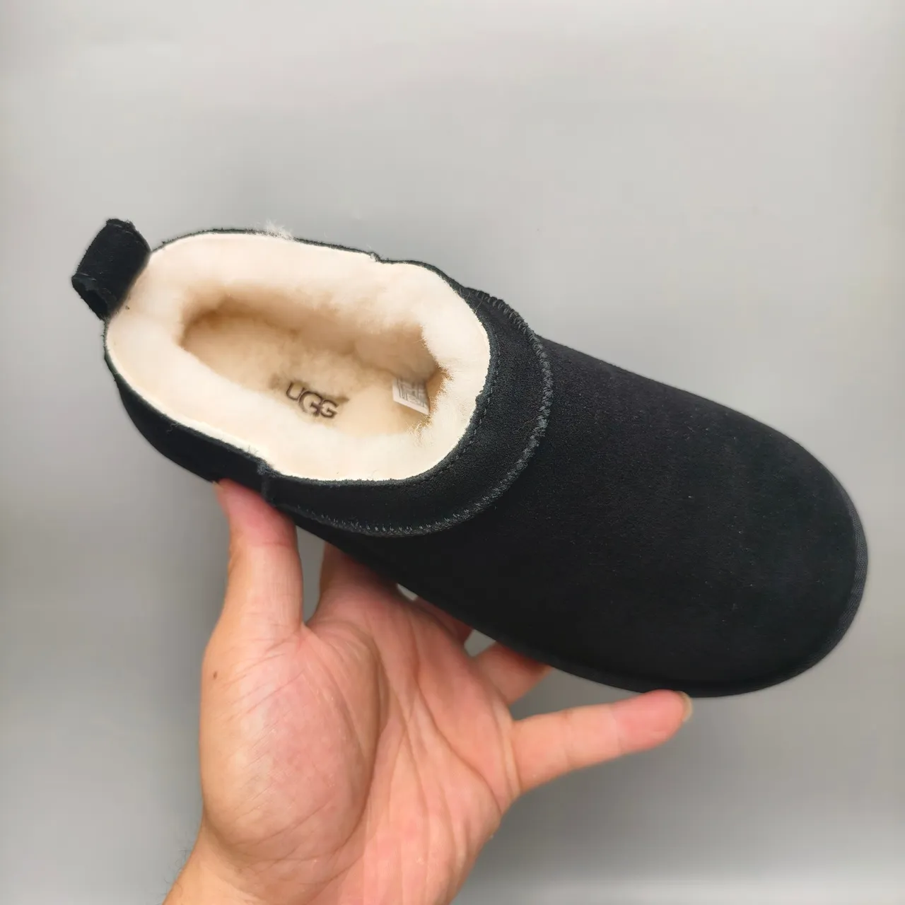 UGG Tasman Black Beige Suede Upper Shearling-Lined Casual Shoes 3