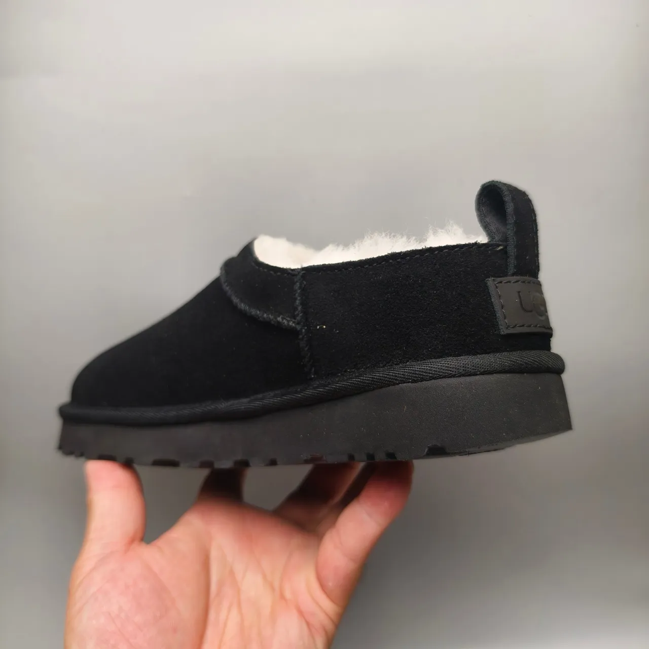 UGG Tasman Black Beige Suede Upper Shearling-Lined Casual Shoes 4