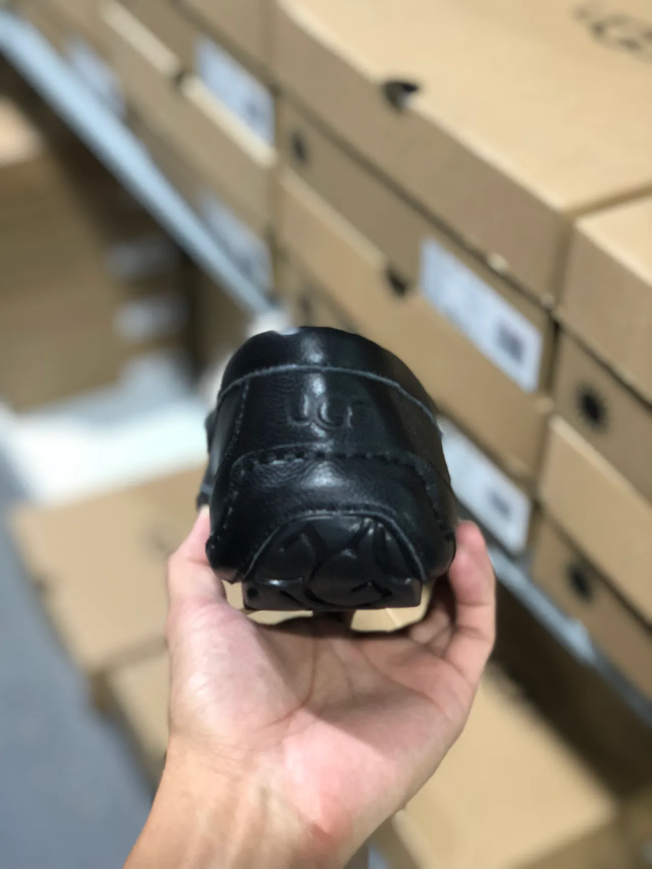 UGG Tasman Black Leather Shearling Loafers 3
