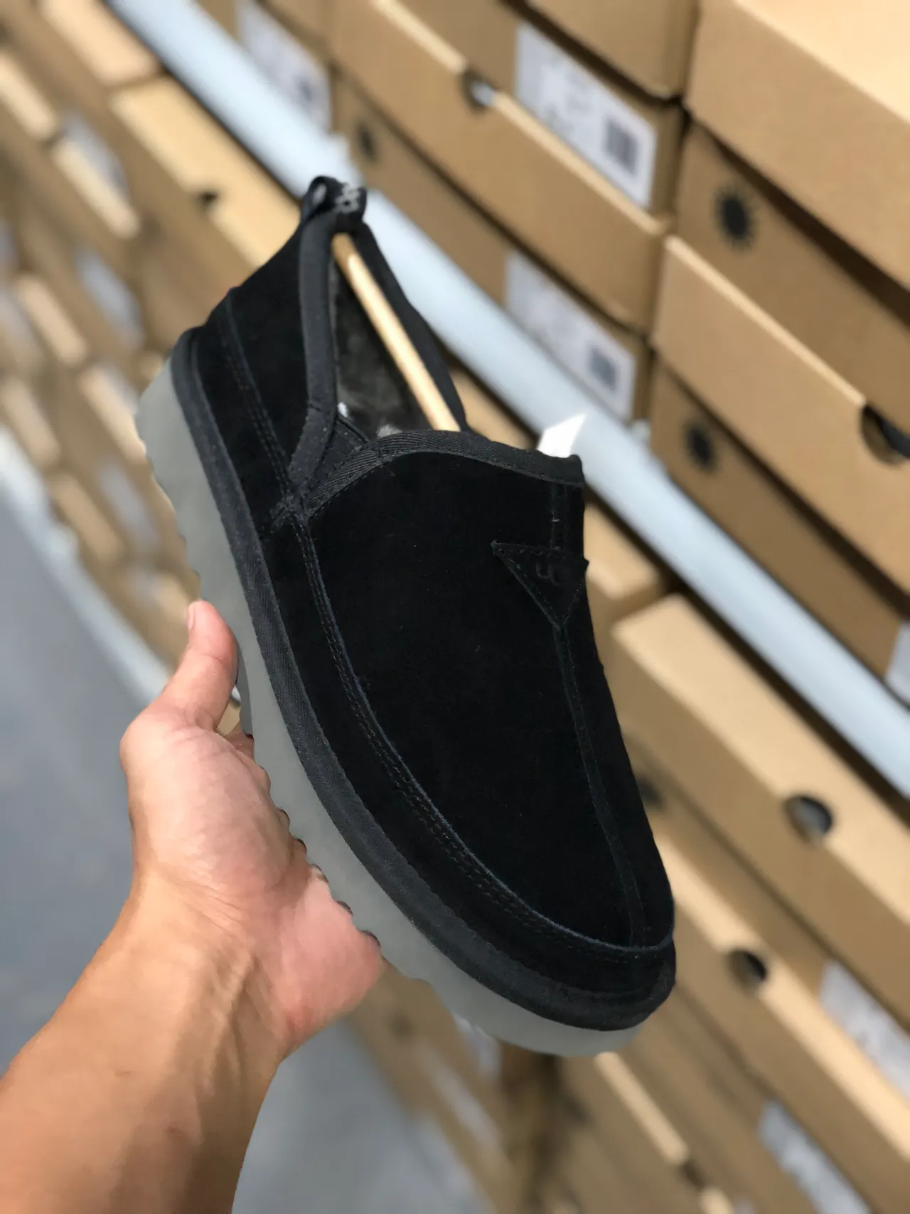 UGG Tasman Black Suede Slip-On Loafers 6