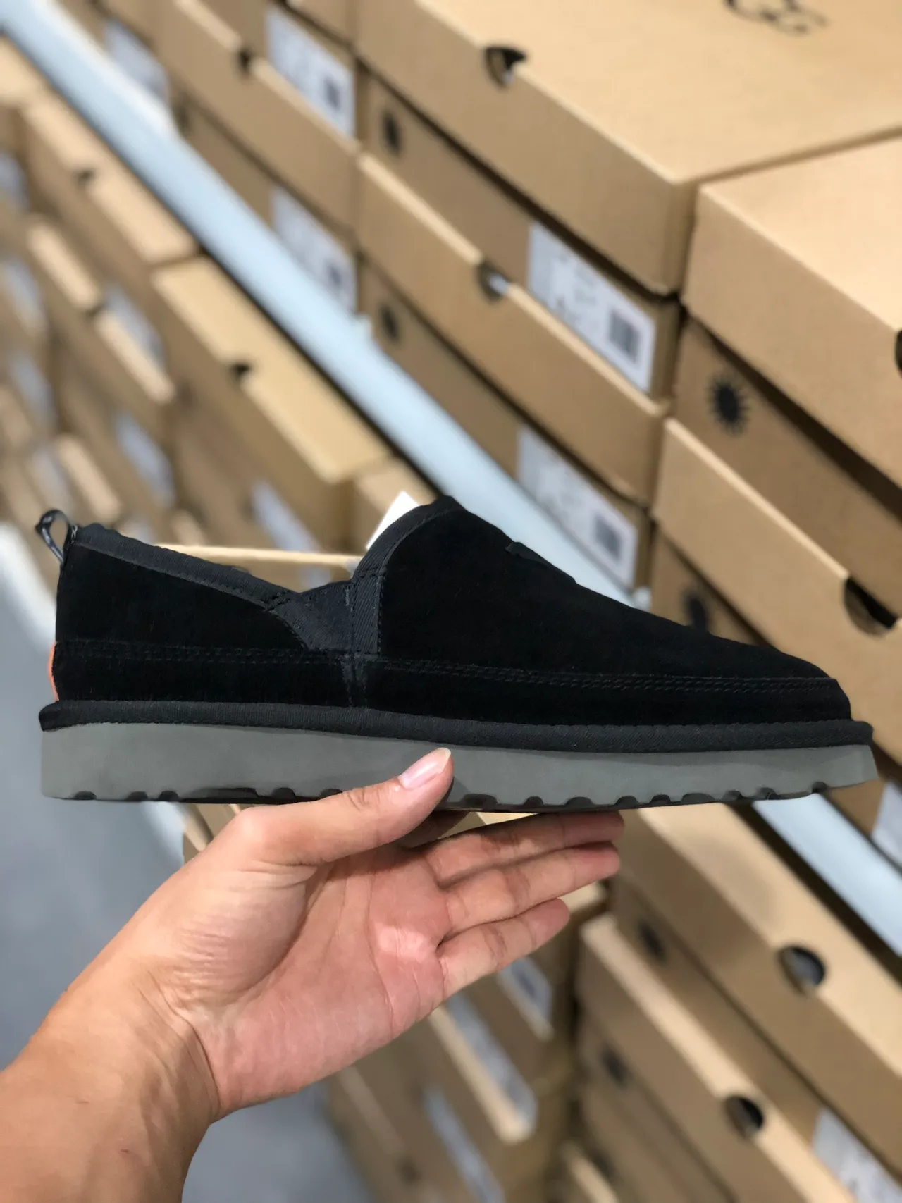 UGG Tasman Black Suede Slip-On Loafers 7