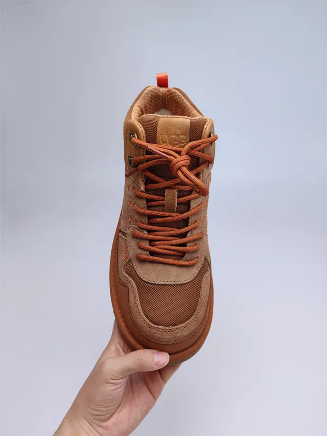 UGG Tasman Brown Orange Suede-Mesh Hybrid Upper Contrast Stitching Hiking Boots 3