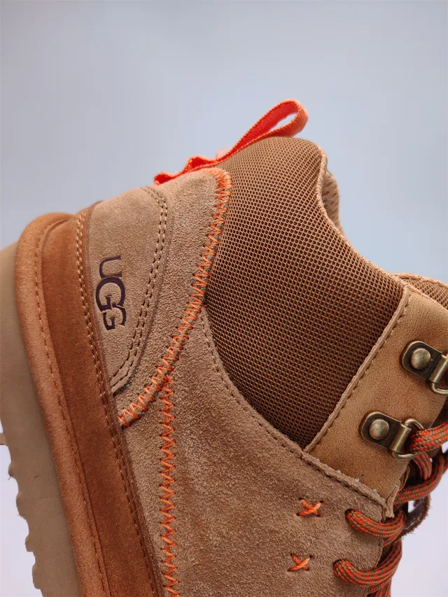 UGG Tasman Brown Orange Suede-Mesh Hybrid Upper Contrast Stitching Hiking Boots 6