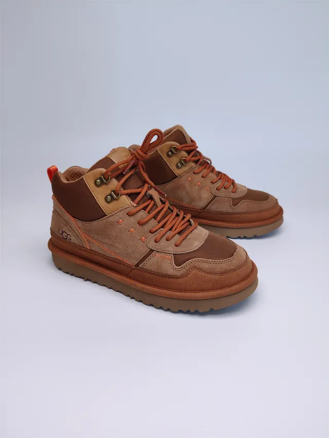UGG Tasman Brown Orange Suede-Mesh Hybrid Upper Contrast Stitching Hiking Boots 11