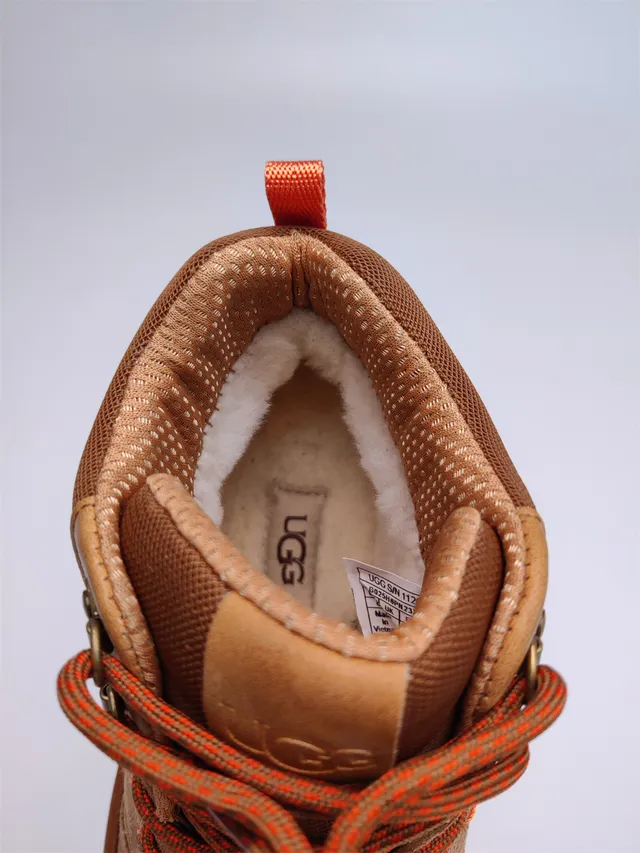 UGG Tasman Brown Orange Suede-Mesh Hybrid Upper Contrast Stitching Hiking Boots 12