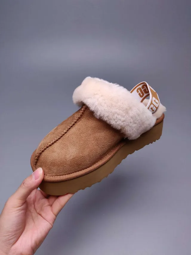 UGG Tasman Brown Shearling-Lined Platform Slippers 3