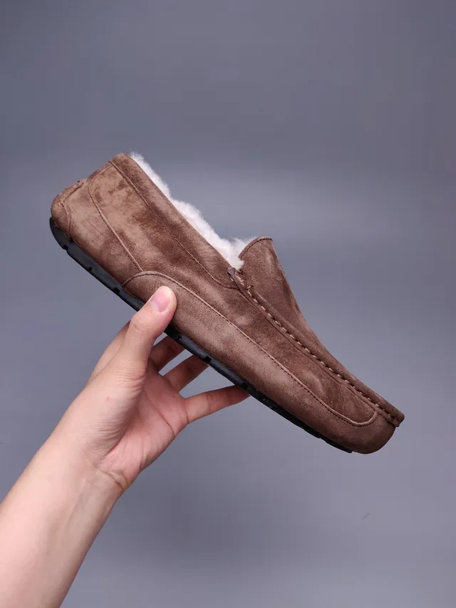 UGG Tasman Brown Suede Shearling-Lined Loafer 4