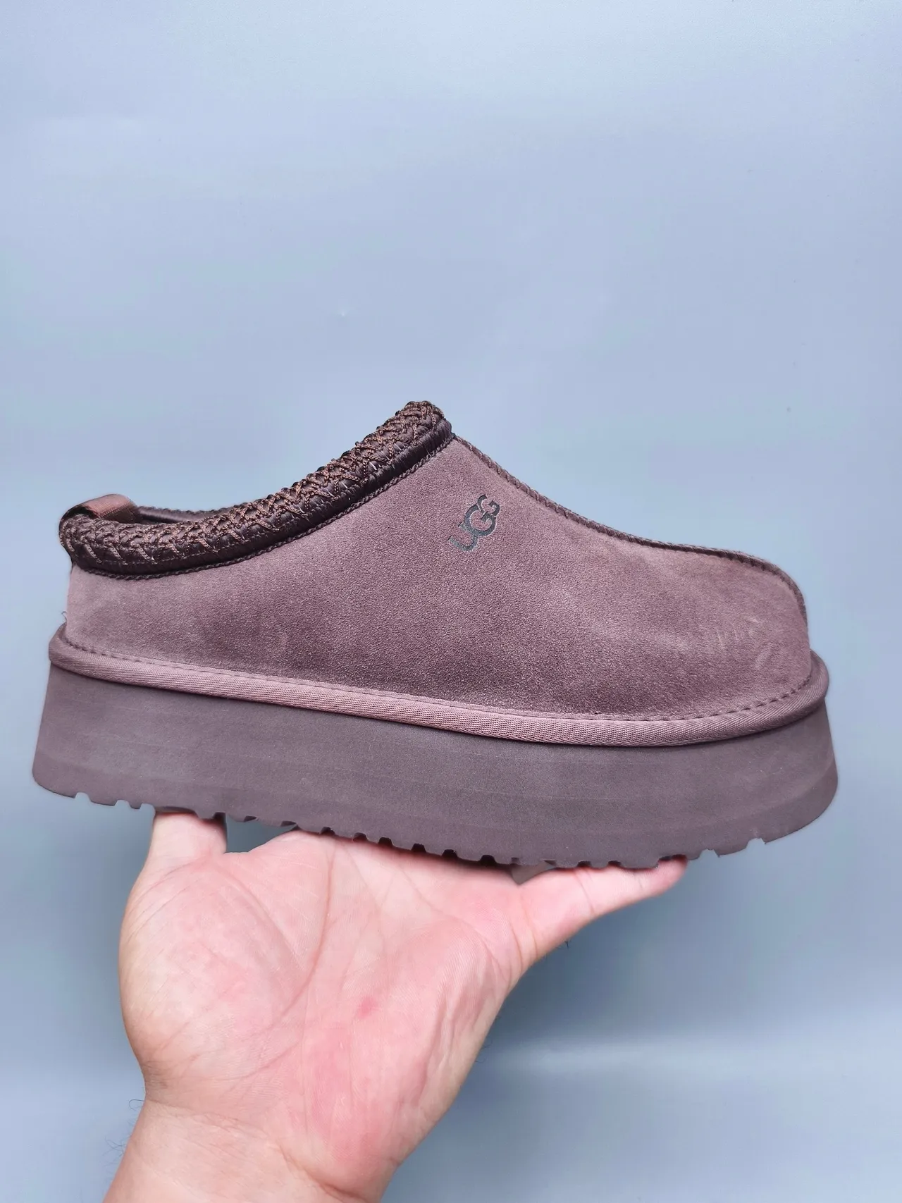 UGG Tasman Sapatos casuais marrom couro macio superior trançado malha colar 2
